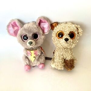 Ty Set of 2: Sqeaker the Mouse & Rootbeer the Dog